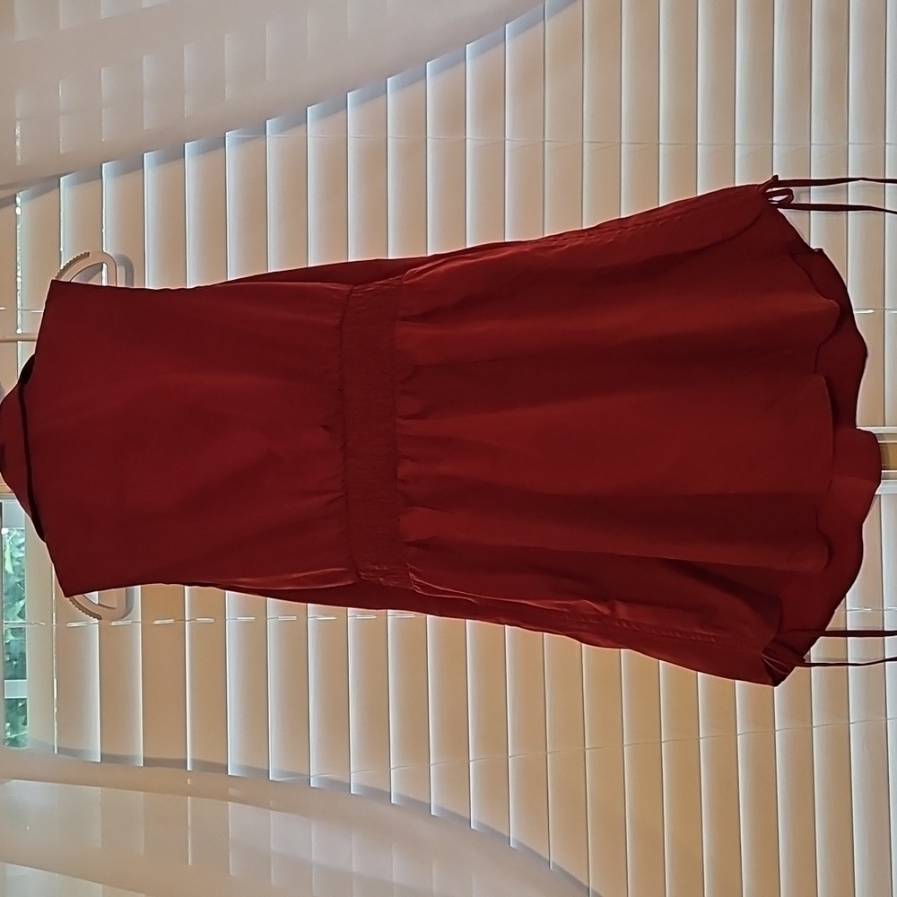 AMAZON LIKE NEW Red Mini  Dress With Adjustable Side For Lenth. SIZE LG. - Picture 3 of 4
